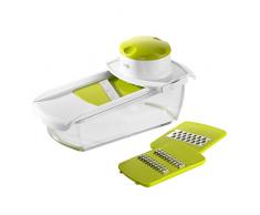 Emsa 507267 Multi-Reibe mit Auffangschale, 3 Einsätze, Weiß/Grün, Smart Kitchen