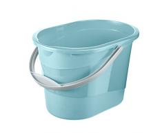 keeeper Putzeimer mit ergonomischem Griff, Griffmulde und Ausguss, Oval, 13 l, Thies, Hellblau