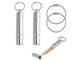 Zahnstocherspender Edelstahl Metall Tragbare Zahnstocher Halter Metall Pillendose Schlüsselanhänger für Reisen, Wandern, Camping, Outdoor