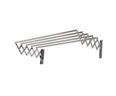 JiaJu Ausziehbarer Wand Wäscheständer, mit 5 Hängen Schiene Abklappbarer zum Innen Badewannentrockner Balkon Und Draussen (Size : 50cm)