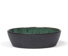 BITZ Suppenschale, Suppenschüssel aus Steingut, 18 cm im Durchmesser, schwarz/grün