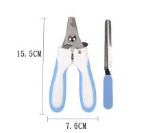 BUOLO Cat Dog Manicure - Edelstahlmesser - Mittelgroße Und Große Hunde - Kostenlose Nagelfeile Fat Blue