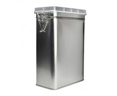 Hundefutterdose "Rauhaardackel", Vorratsdose, Leckerliedose, Blech-Dose, Hundenapf mit Motiv "Rauhaardackel" - silber