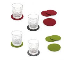 Oblique-Unique Filzuntersetzer rund 4er Pack für Tisch und Bar - Glasuntersetzer Untersetzer aus Filz (Dunkelgrau)