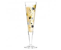 RITZENHOFF Champus Champagnerglas von Andrea Arnolt, aus Kristallglas, 200 ml, mit edlen Gold- und Platinanteilen, inkl. Stoffserviette