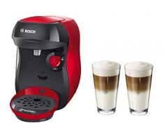 Bosch TASSIMO Happy + 20 EUR Gutscheine* + WMF Latte Macchiato Gläser Set Kaffeemaschine Kapselmaschine