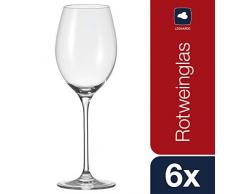 Leonardo Cheers Rotwein-Gläser, Rotwein-Kelch mit gezogenem Stiel, spülmaschinenfeste Wein-Gläser, 6er Set, 520 ml, 061633