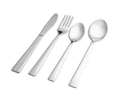 Cutiset Besteckset für 6 Personen, Essbesteck Set 24 teilig aus Edelstahl (Silber)