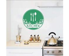 Kunst Home Decor Küchengabel Messer Löffel Lebensmittel Utensilien Tafel Besteck Set Wandtattoo Aufkleber Vinyl Dekor 42 * 42Cm