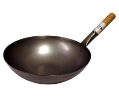 WOK-PFANNE AUS CHINA-GASTRONOMIE 30cm - RUNDER BODEN Nur für Gasherde!!