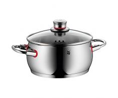 WMF Quality One Kochtopf 20cm, Glasdeckel mit Dampföffnung, Bratentopf 3,4l, Cromargan Edelstahl poliert, Topf Induktion, unbeschichtet