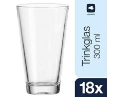 LEONARDO HOME Trinkglas Ciao 18-er Set, 300 ml, Wasserglas, Saftglas, Longdrinkglas, Becher, Klarglas, 017206