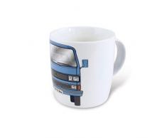 BRISA VW Collection - Volkswagen T3 Bulli Bus Kaffee-Tee-Tasse-Becher für Küche, Werkstatt, Büro - Camping-Zubehör/Geschenk-Idee/Souvenir (Motiv: Front/Blau)