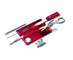 Victorinox Taschenmesser Swiss Card Lite (13 Funktionen, LED-Licht, Lupe) rot transparent