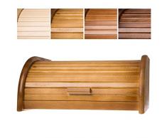 KADAX geräumiger Brotkasten aus hochqualitativem Holz, Brotbehälter mit Rolldeckel für längere frische, Brotbox mit Frontklappe, öko, Rollbrotkasten, Brotaufbewahrung (honiggelb)