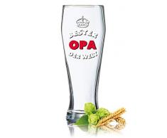 PorcelainSite Geschenkideen GmbH Lustiges Bierglas Weizenbierglas Bayern 0,5L - Dekor: Bester Opa der Welt