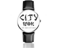 Unisex Business Casual South Park City Wok Uhren Quarz Lederuhr