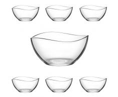 technic24 LAV 7 teiliges Glasschalen Schalen 1880 ml + 310 ml Glasschale Dessertschale Vorspeise Glas Gläser Serie VIRA