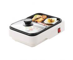 NBCDY Elektrischer Raclette-Grill für den Außen- und Innenbereich, rauchfreier Grill mit Abnehmbarer tragbarer, antihaftbeschichteter Doppelsteuerung, zum Grillen, Frühstück