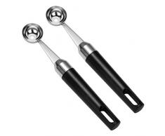 UPKOCH 2St Eisportionierer Kugelausstecher Edelstahl Kugeln Obstschneider für Melonen Eiscreme Salat Dessertlöffel Küchenwerkzeug Küchenhelfer Küche Gadgets (Groß)