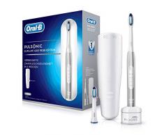 Oral-B Pulsonic Slim Luxe 4200 Elektrische Schallzahnbürste für gesünderes Zahnfleisch in 4 Wochen, mit Timer, 2 Aufsteckbürsten und Reise-Etui, Platin