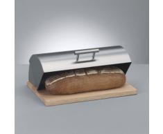 Zeller 20475 Brotkasten, Edelstahl / Gummibaum, ca. 39,5 x 28 x 16 cm