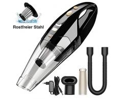 Handstaubsauger, SONRU 7000Pa Akku Staubsauger 120W/2500mAh Kabellos Nass & Trocken Handsauger mit LED-Licht/Edelstahlfilter für die Reinigung von Haus und Auto, mit Tragetasche
