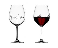 Wanshop Unzerbrechlich weingläser, Rotwein trinkglas, gläser fur Camping Party, hochwertige Qualität Shark Rotweinglas (5PC)