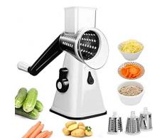 XZLX Hand Rotary Slicer Für Gemüse Käsereibe Shredder Veggie Mandolinist Slicer Chopper 3 Edelstahl Runde Graters Spiralizer BPA Frei