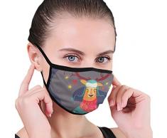 NB Erwachsene Unisex waschbar wiederverwendbar Polyester Anti-Staub Mund in Packungen niedliches Rentier mit Kaffeetasse Weihnachten