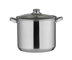 axentia Universaltopf in Silber, Topf mit Glasdeckel und Drahtgriffen, Kochtopf aus rostfreiem und pflegeleichtem Edelstahl, verkapselter Aluminiumboden 10 Liter Volumen