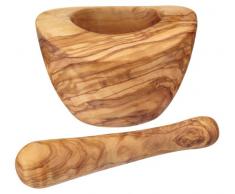 Kitchen Craft World of Flavours Mörser und Stößel, Olivenholz, 12 x 8 cm