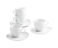 Kahla 02F249A90002C MG O - The Better Place Porzellan Tassenset für 4 Personen Espresso Tassen Set 8-teilig weiß modern Mokka Barista
