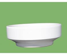 Hentschke Keramik Brunnenschale/Pflanzschale/Wasserschale 100% wasserdicht Ø 38 x 14 cm, weiß, 059.038.04 ohne Bodenloch