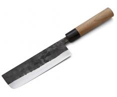 Original japanisches NAKIRI Koch-Messer Kuroshiage Yoshimi Kato. Klingen-Länge 16 cm. Aogami super, handgeschmiedet. Runder Echt-Holz-Griff aus hochwertiger amerikanischen Kirsche