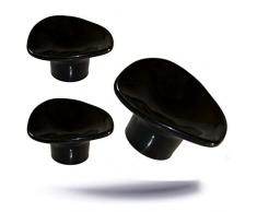 Kerafactum Ersatzgriff Deckel Universal Deckelgriff Topfdeckel Pfannendeckel Ersatz Griff Knauf passend für Glasdeckel oder Pfannendeckel in Farbwahl (3 Stück, schwarz)