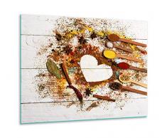 Herdabdeckplatte Ceranfeld 1 teilig 60x52 Gewürze Braun Kochplatten Glas Deko