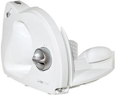 Clatronic AS 2958, Allesschneider mit 3-Stufenschaltung, Edelstahl Spezialmesser, Kraftvoller Motor, Stufenlos einstellbare Schnittstärke, Schnittstärkenanzeiger, Klappbares Gehäuse