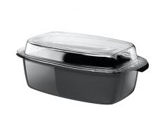 Silit Bräter, mit Glasdeckel 32 x 21 x 15 cm, Silitstahl Funktionskeramik, induktionsgeeignet, backofenfest, anthrazit, 5,3 l