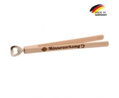Spruchreif PREMIUM QUALITÄT 100% EMOTIONAL · Grillzange mit Flaschenöffner · Grillwerkzeug · Grillzubehör · Hochwertiger Brandstempel Männerwerkzeug · Geschenke für Männer · Kombi-Grillzange aus Holz