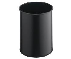 Durable 330101 Papierkorb Metall rund, 15 Liter, schwarz
