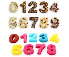 9 stücke silikon backen kuchenformen 0-8 anzahl diy kuchenform brot mousse gelee form für geburtstag hochzeitstag(Zufällige Farbe)