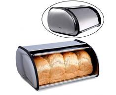 BALLSHOP Brotkasten Edelstahl Brotaufbewahrung Rollbrotkasten Brotbehälter Brotkästen mit Rolldeckel Brotkiste Brotbox
