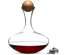 Maison & White 2.5L Rotwein Dekanter | Eichenstopper & Reinigungsbälle inklusive | Bleifreier Glasbelüftungsweinkaraffe | Perfektes Geschenkset