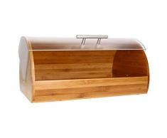 MamboCat Brotkasten Volker zur Brotaufbewahrung I Brotbehälter Bambus Brotbox Natur I Aufbewahrungsbox Toastbrot Brot und Hefegebäck I Rollbrotkasten Edelstahl - Griff I Backwaren Brotkiste groß