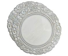 com-four® 2x Dekoteller im Antik-Design - Dekorativer Platzteller für Hochzeiten und Familienfeste - Adventskranzteller für Weihnachten