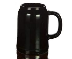 PorcelainSite Geschenkideen GmbH 2. Wahl - 4 Bierkrüge Humpen 0,5L Steinkrug SCHWARZ ohne Füllmarke - mit Glasurfehlern
