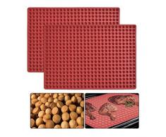 WOWOSS Silikon Backmatte - 1cm Halbkugel Silikonmatte mit Noppen - 468er Backform für Hundekekse & Hundeleckerlies, Backpapier - Backunterlage - Pralinenform