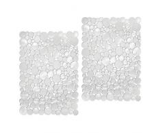 mDesign Spülbeckeneinlage - Farbe: Transparent - Schutzmatte für Küche und Bad - Einlage für Ihr Spülbecken - 2er Set