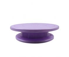 Tortenplatte drehbar Tortenständer Kuchen Dekor Werkzeuge Kuchen Drehteller Decorating Turntable Drehteller Cake Decorating Turntable, für Backen Gebäck, Zuckerguss, Mustern 28 x7 cm (lila)